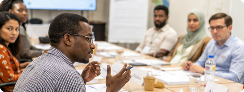 Humanitarian professionals in a CALP training workshop
